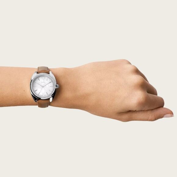 Fossil BQ3774 Vale Solar-Powered Brown Leather Watch - Picture 1 of 5